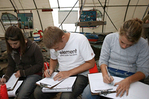 Theresa, Dave, and Josselyn writing up field notes
